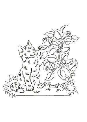 Трафареты Коты и кошки Коты и кошки − трафарет 27