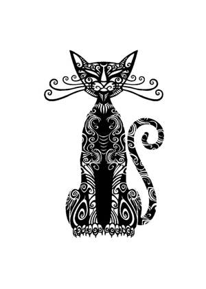 Трафареты Коты и кошки Коты и кошки − трафарет 3