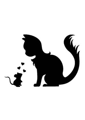 Трафареты Коты и кошки Коты и кошки − трафарет 31