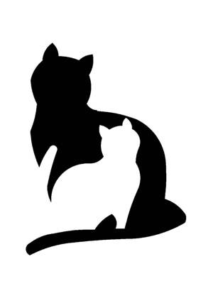 Трафареты Коты и кошки Коты и кошки − трафарет 9