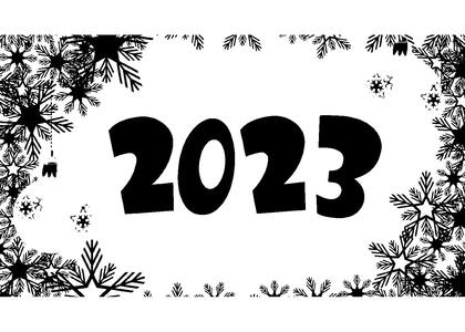 Новый год Кролика 2023 − трафарет 14