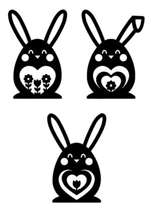 Новый год Кролика 2023 − трафарет 16