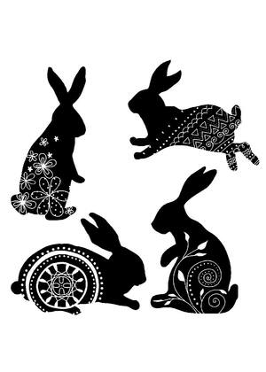 Новый год Кролика 2023 − трафарет 21