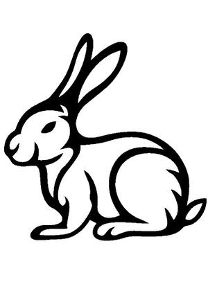 Новый год Кролика 2023 − трафарет 23