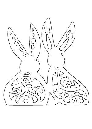 Новый год Кролика 2023 − трафарет 3