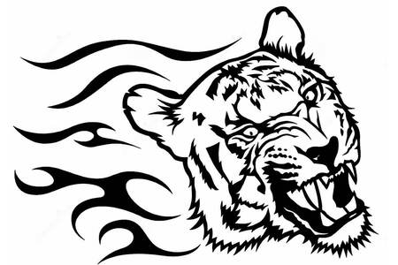 Трафареты Новый год Тигра Новый год Тигра − трафарет 12