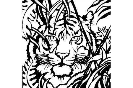 Трафареты Новый год Тигра Новый год Тигра − трафарет 22