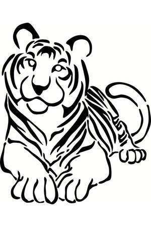 Трафареты Новый год Тигра Новый год Тигра − трафарет 4