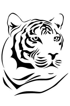 Трафареты Новый год Тигра Новый год Тигра − трафарет 5