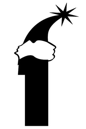 Новогодние Цифры − трафарет 1