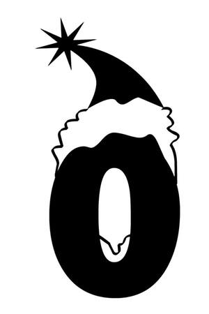 Новогодние Цифры − трафарет 10