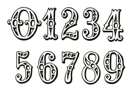 Новогодние Цифры − трафарет 11