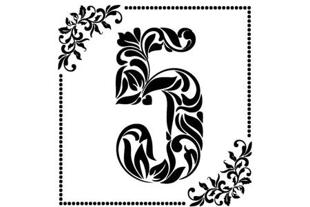 Новогодние Цифры − трафарет 17