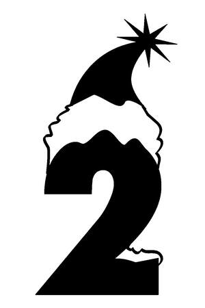 Новогодние Цифры − трафарет 2