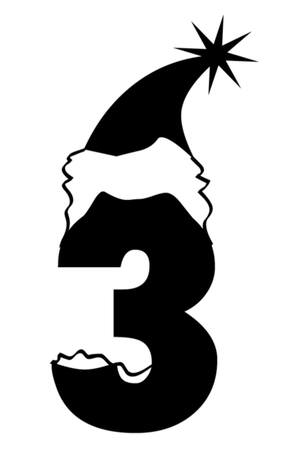 Новогодние Цифры − трафарет 3