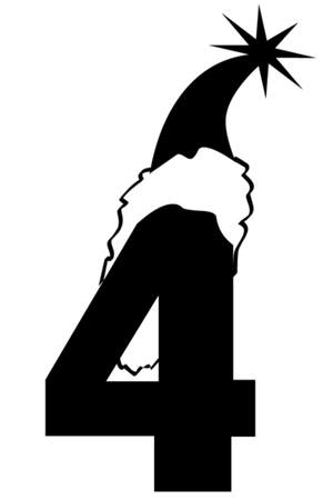 Новогодние Цифры − трафарет 4