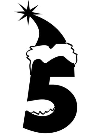 Новогодние Цифры − трафарет 5