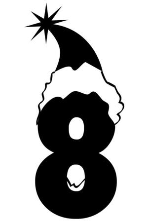 Новогодние Цифры − трафарет 8
