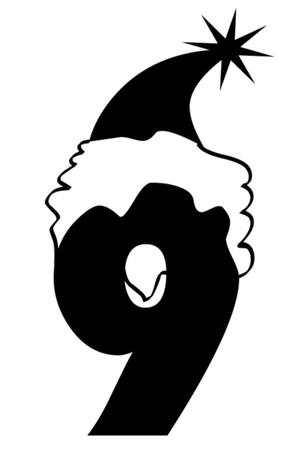 Новогодние Цифры − трафарет 9