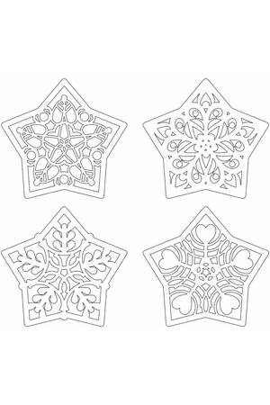 Новогодние гирлянды и флажки − трафарет 62