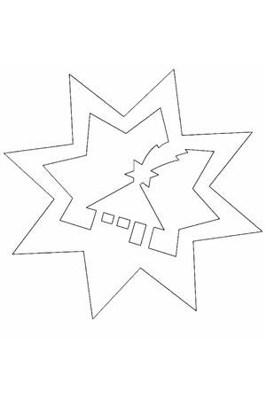 Новогодние гирлянды и флажки − трафарет 67