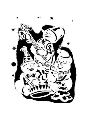 Трафареты Новогодние украшения в стиле СССР Новогодние украшения в стиле СССР − трафарет 17