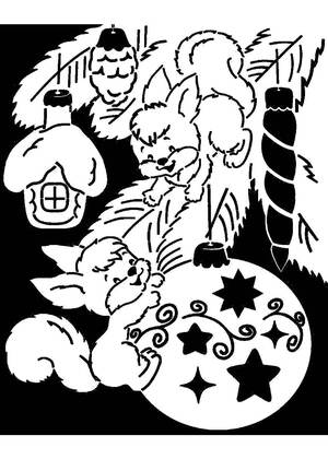 Трафареты Новогодние украшения в стиле СССР Новогодние украшения в стиле СССР − трафарет 21