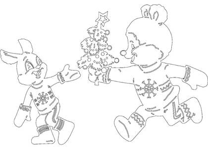 Трафареты Новогодние украшения в стиле СССР Новогодние украшения в стиле СССР − трафарет 44