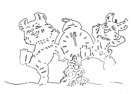 Трафареты Новогодние украшения в стиле СССР Новогодние украшения в стиле СССР − трафарет 45