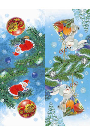 Трафареты Новогодние украшения в стиле СССР Новогодние украшения в стиле СССР − трафарет 5