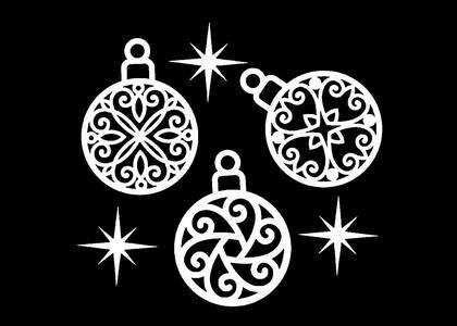 Трафареты Новогодние украшения в стиле СССР Новогодние украшения в стиле СССР − трафарет 50