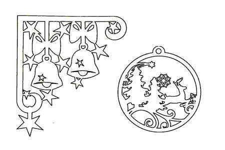 Трафареты Новогодние Украшения Новогодние Украшения − трафарет 1