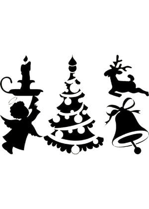Трафареты Новогодние Украшения Новогодние Украшения − трафарет 59