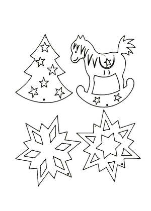 Трафареты Новогодние Украшения Новогодние Украшения − трафарет 6