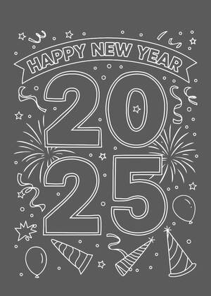 Трафареты Новый год Змеи 2025 Новый год Змеи 2025 − трафарет 4