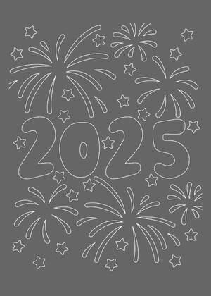 Трафареты Новый год Змеи 2025 Новый год Змеи 2025 − трафарет 5