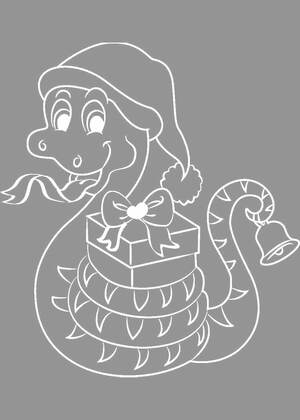 Трафареты Новый год Змеи 2025 Новый год Змеи 2025 − трафарет 6