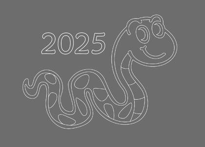 Трафареты Новый год Змеи 2025 Новый год Змеи 2025 − трафарет 8