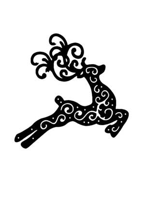 Олень − трафарет 1