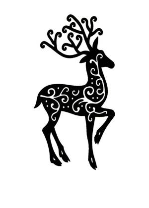 Олень − трафарет 10