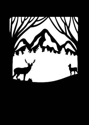 Олень − трафарет 12