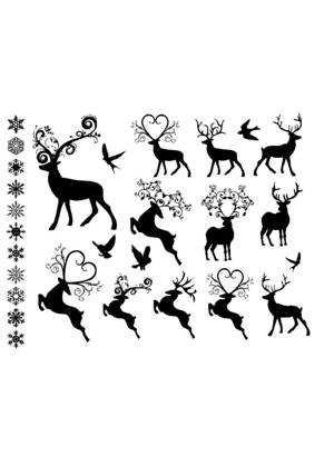 Олень − трафарет 9