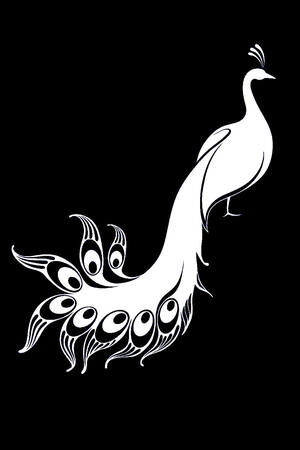 Павлин − трафарет 13