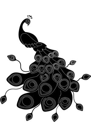 Павлин − трафарет 14