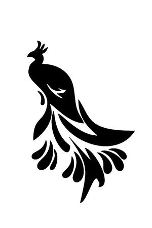 Павлин − трафарет 15