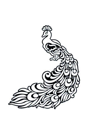 Павлин − трафарет 16