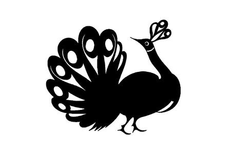 Павлин − трафарет 17