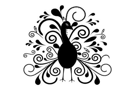 Павлин − трафарет 18