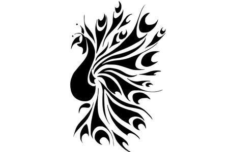 Павлин − трафарет 19