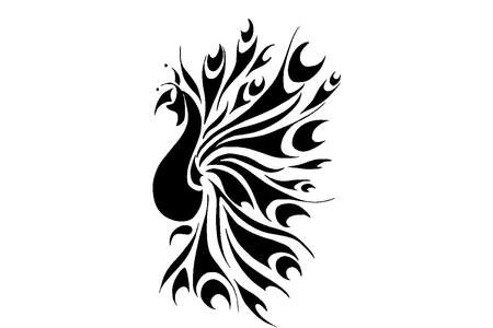 Павлин − трафарет 23